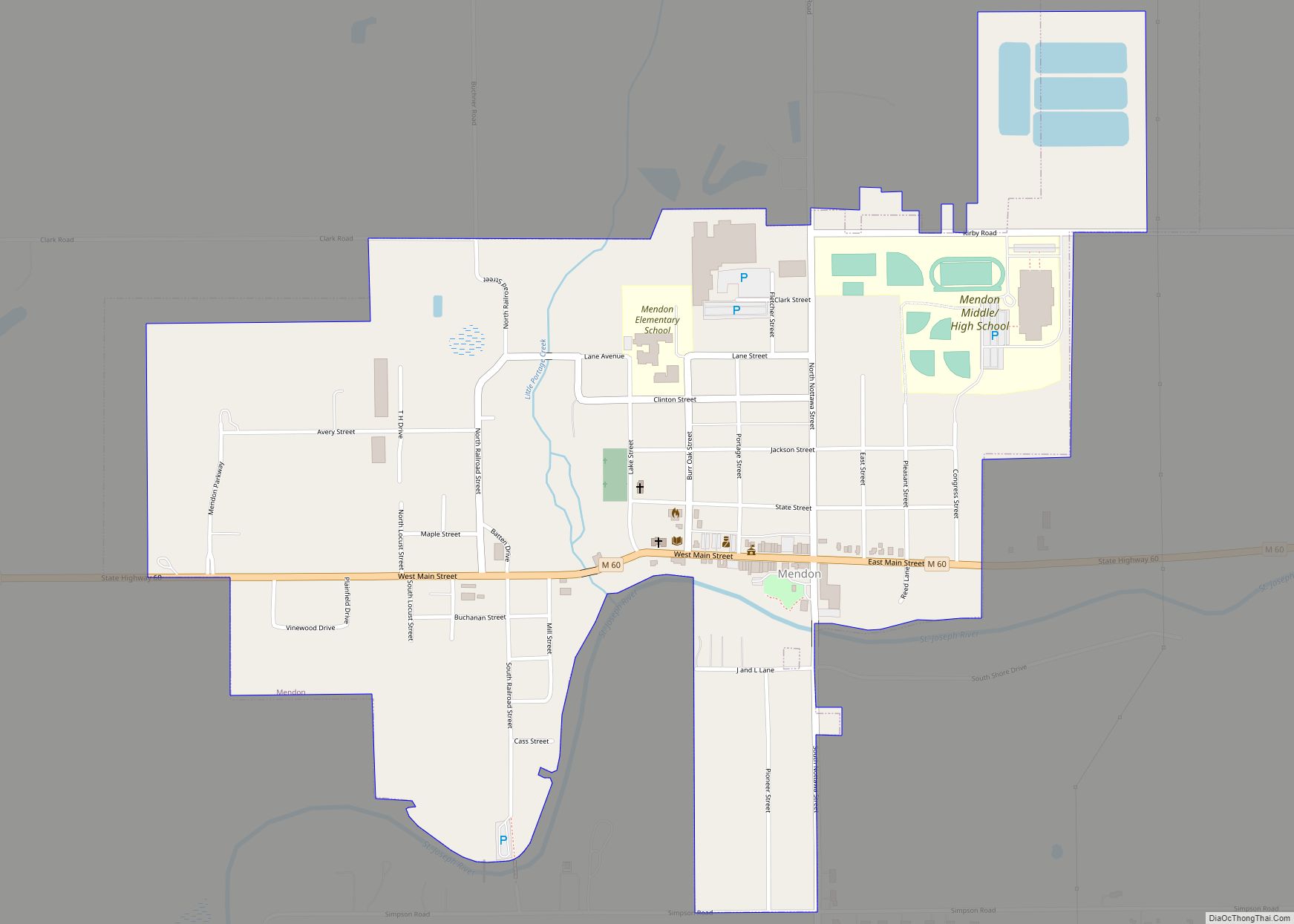 Map of Mendon village, Michigan