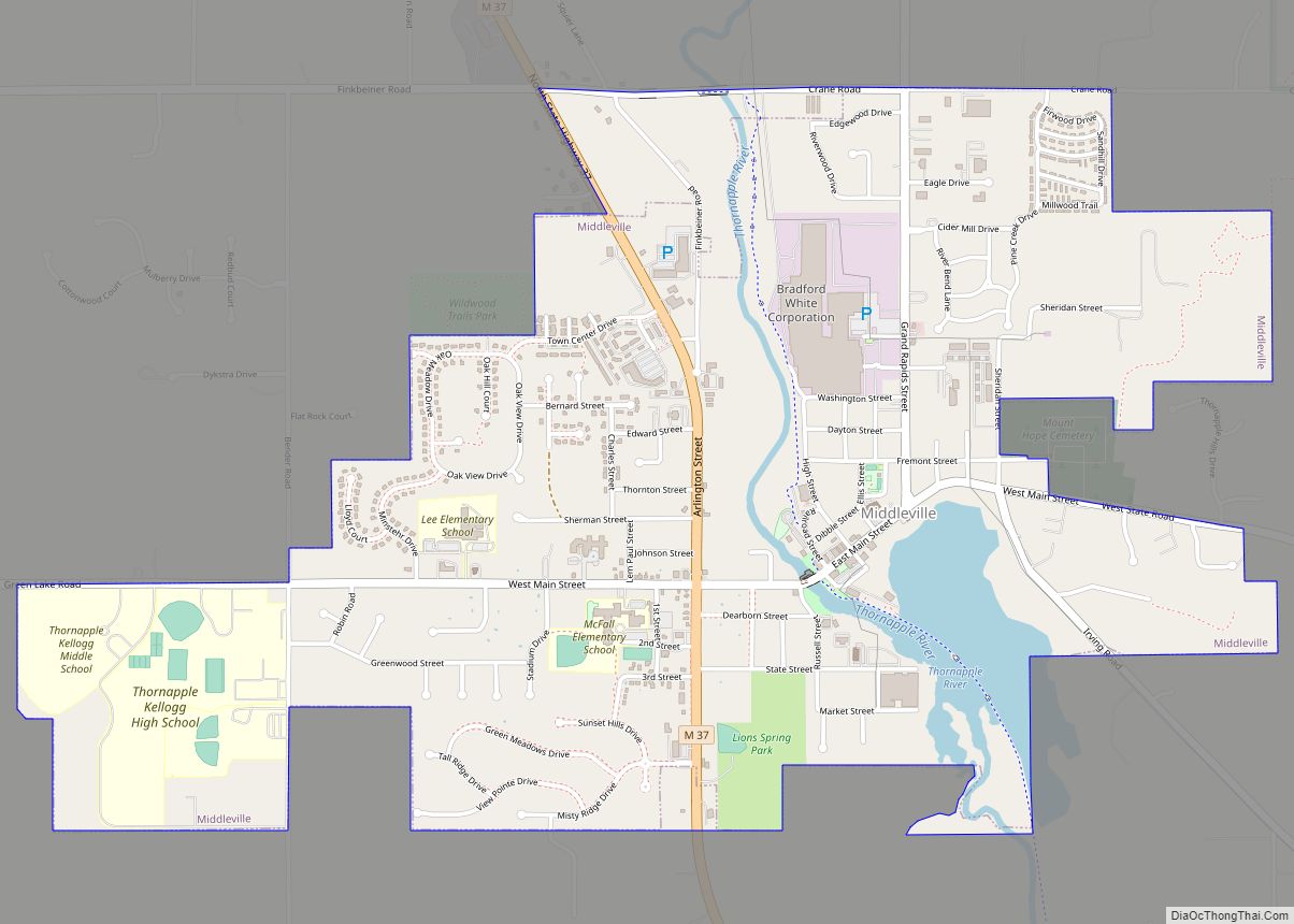 Map of Middleville village