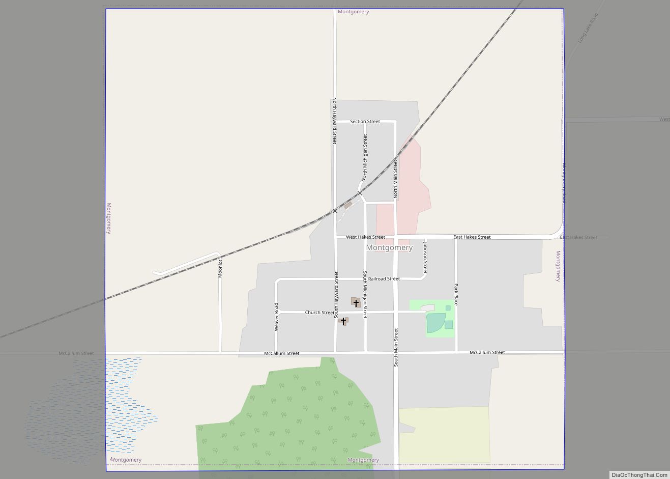 Map of Montgomery village, Michigan