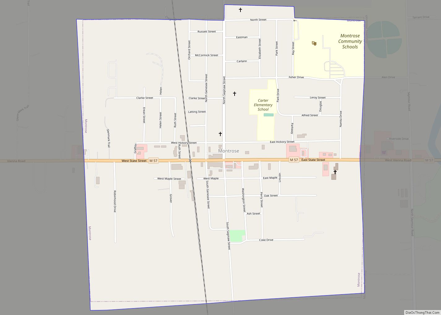 Map of Montrose city, Michigan