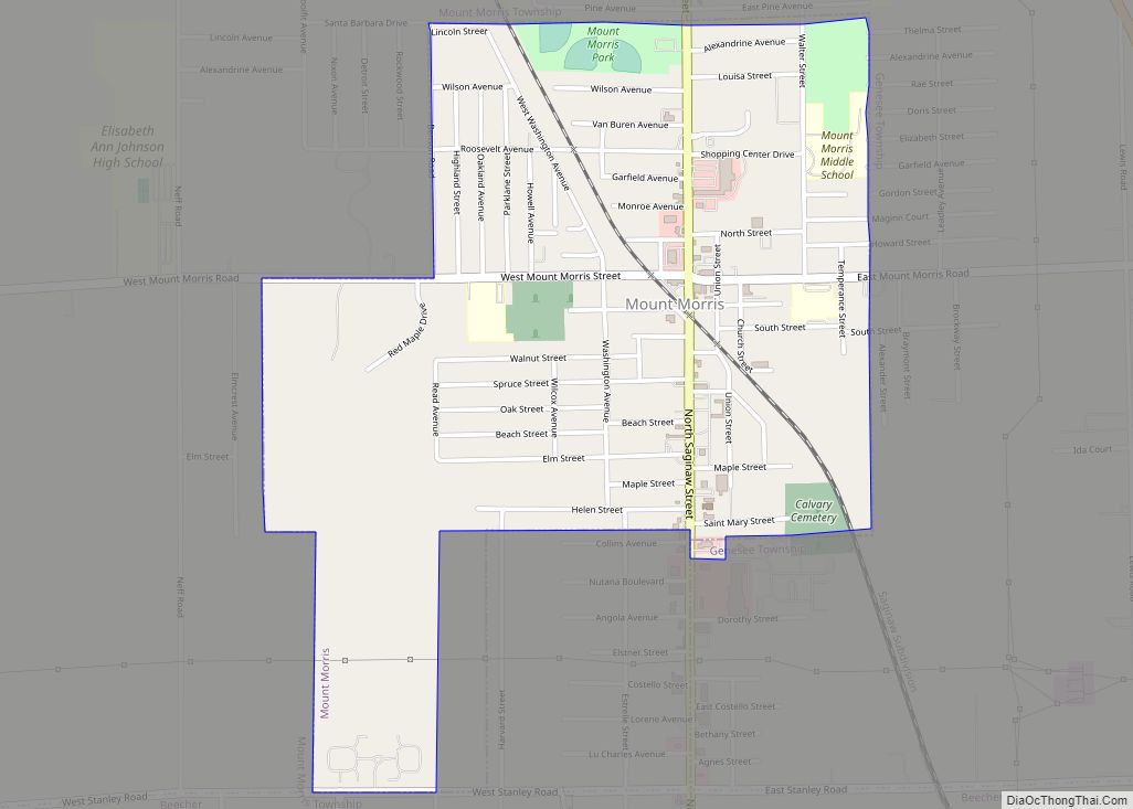Map of Mount Morris city, Michigan