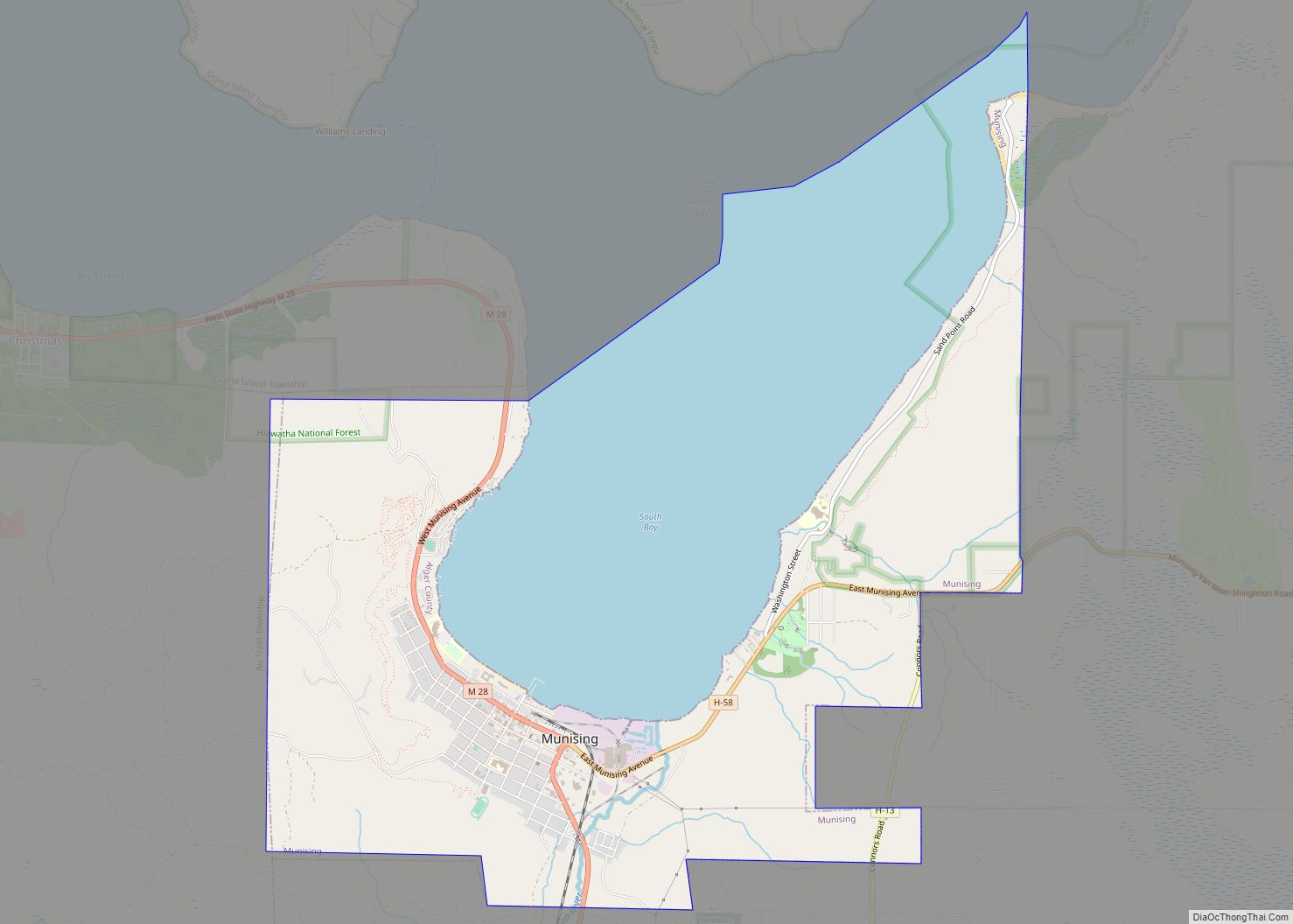 Map of Munising city
