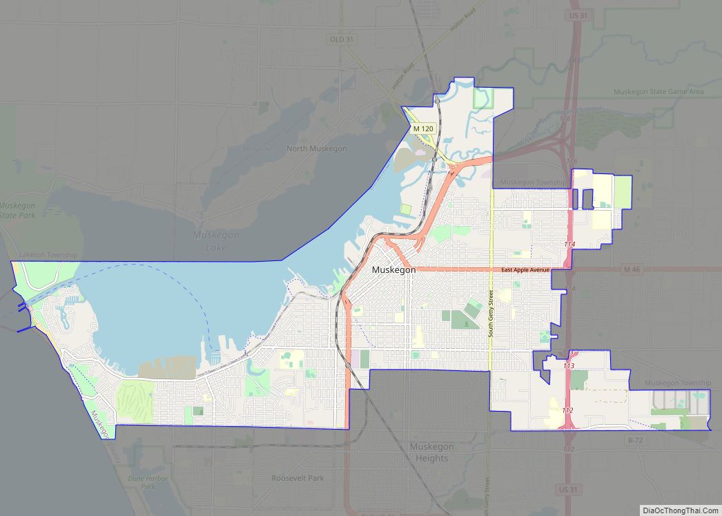 Map of Muskegon city
