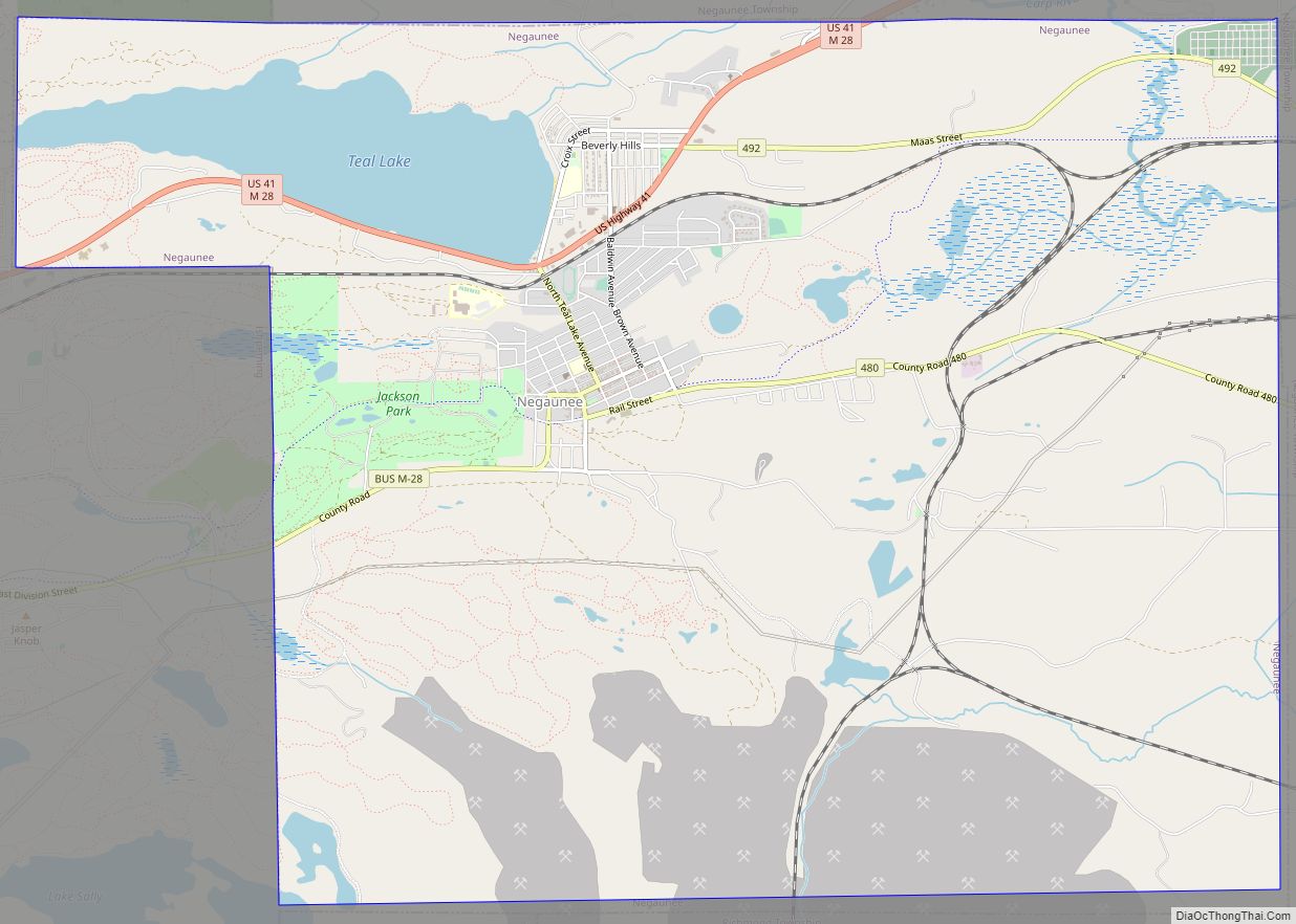 Map of Negaunee city