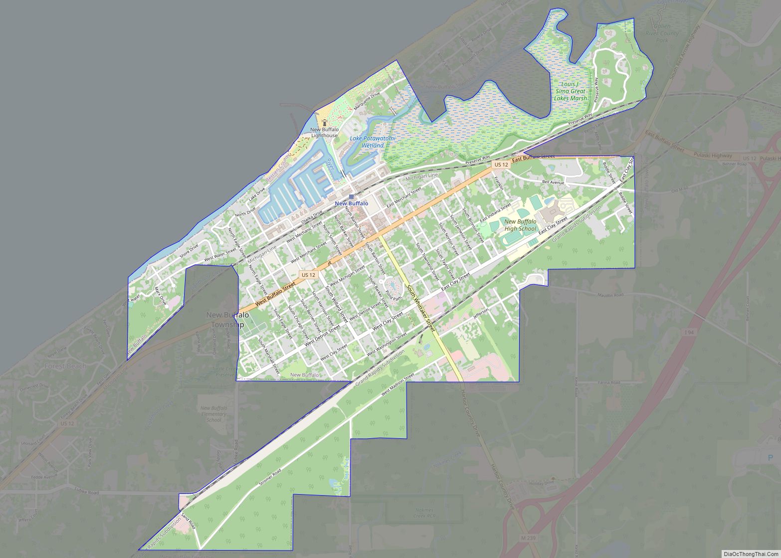 Map of New Buffalo city