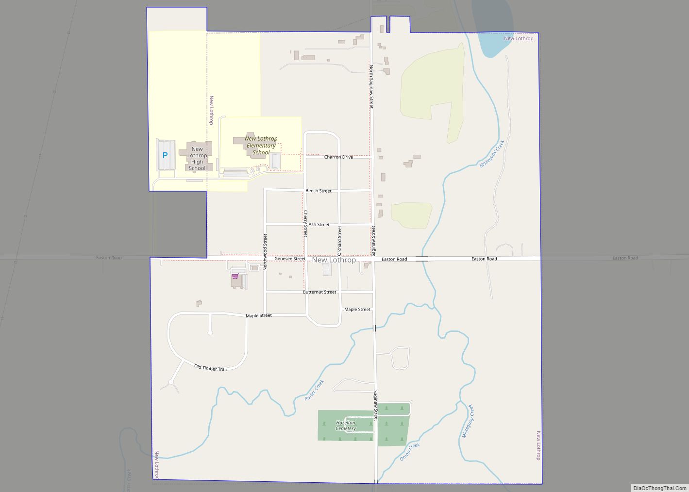 Map of New Lothrop village