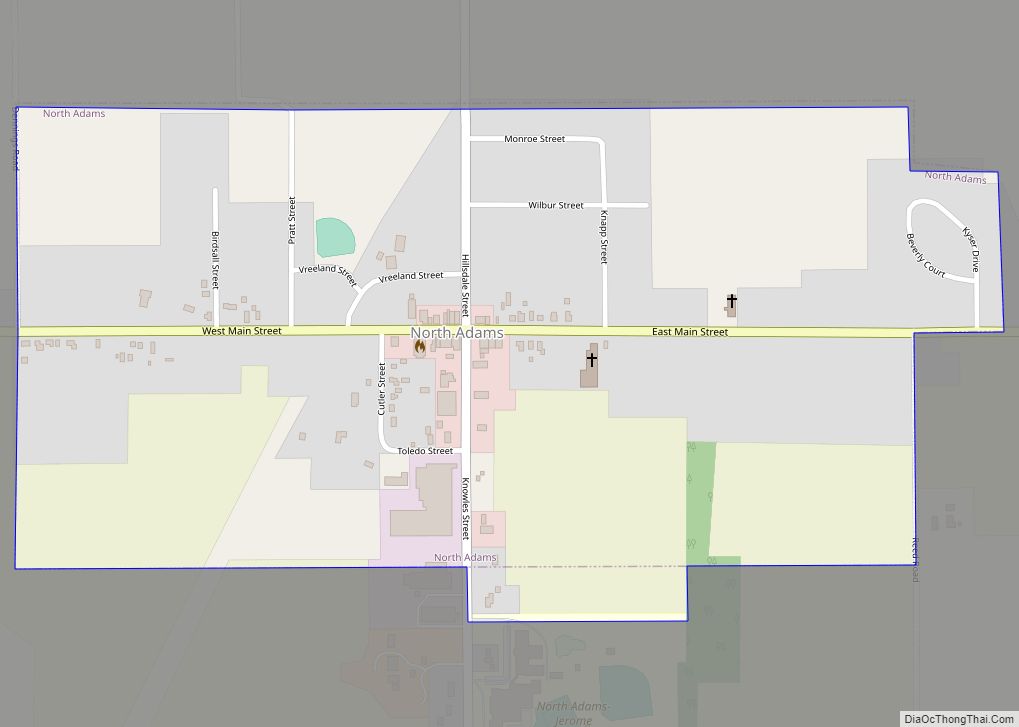 Map of North Adams village, Michigan