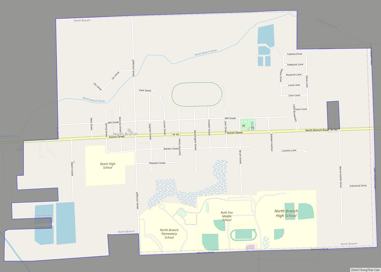 Map of North Branch village
