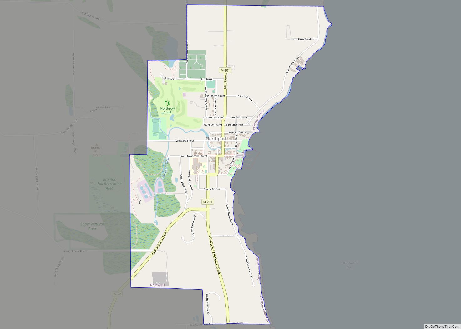 Map of Northport village, Michigan