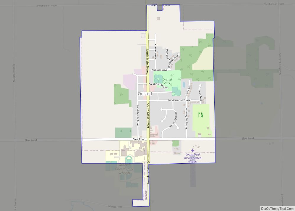 Map of Onsted village