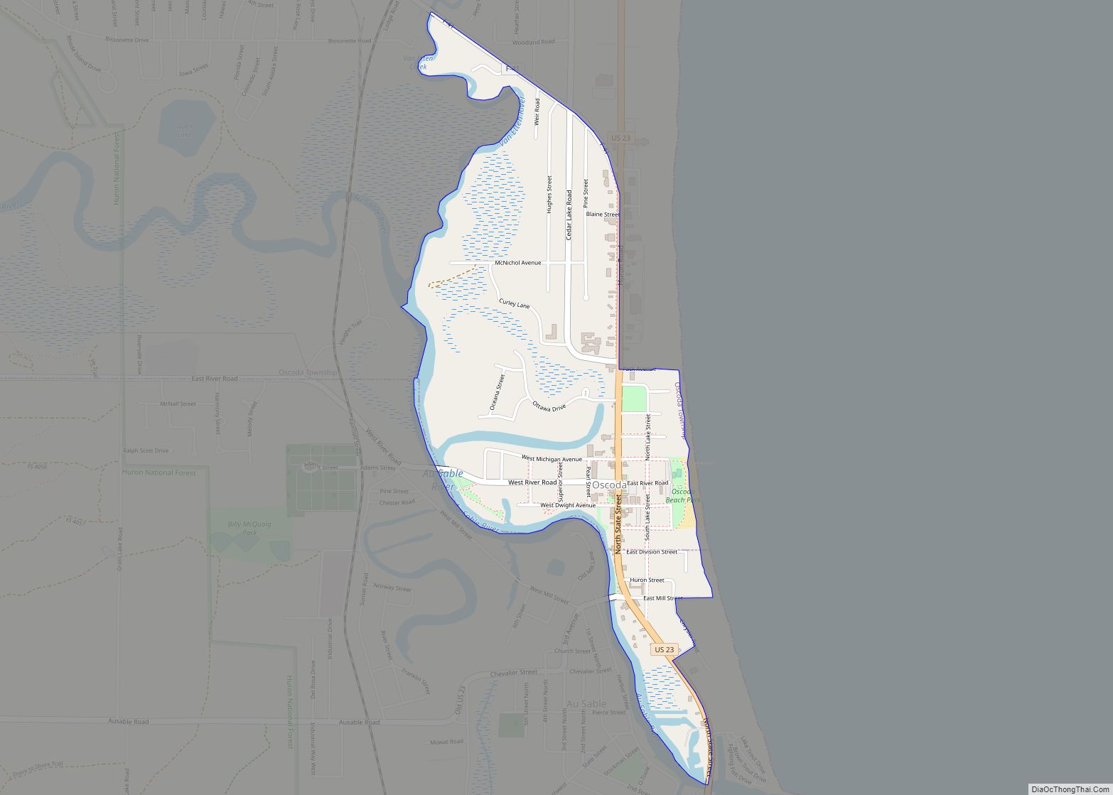 Map of Oscoda CDP