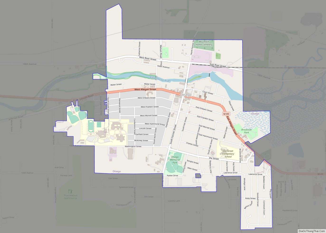 Map of Otsego city