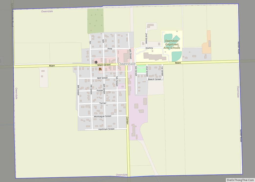 Map of Owendale village