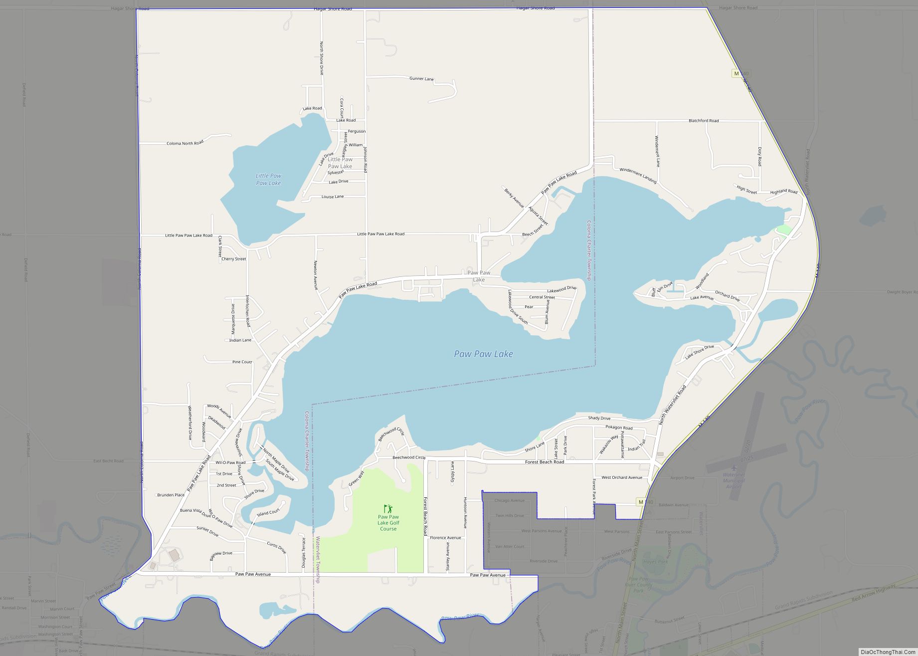 Map of Paw Paw Lake CDP