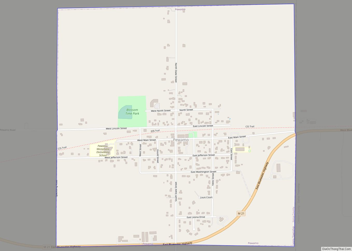 Map of Pewamo village