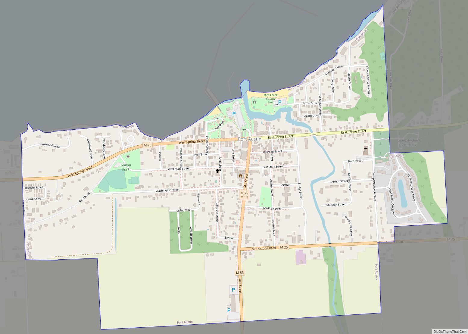 Map of Port Austin village