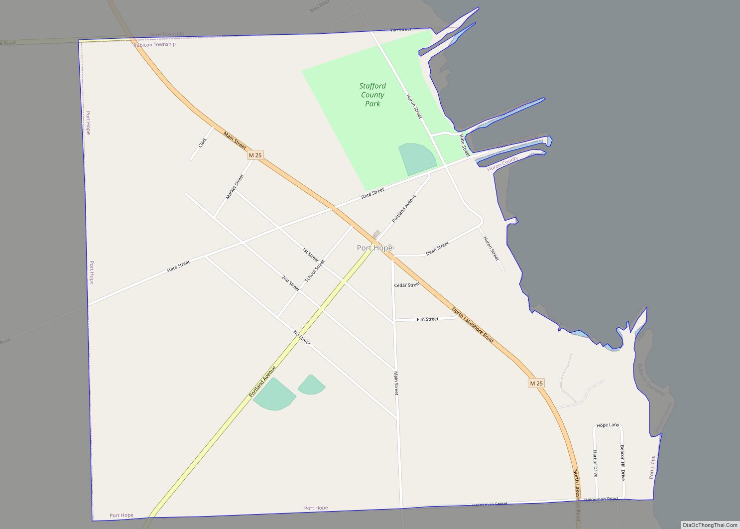 Map of Port Hope village