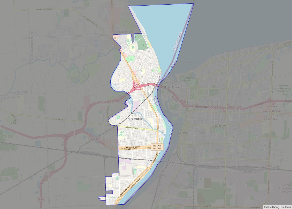 Map of Port Huron city