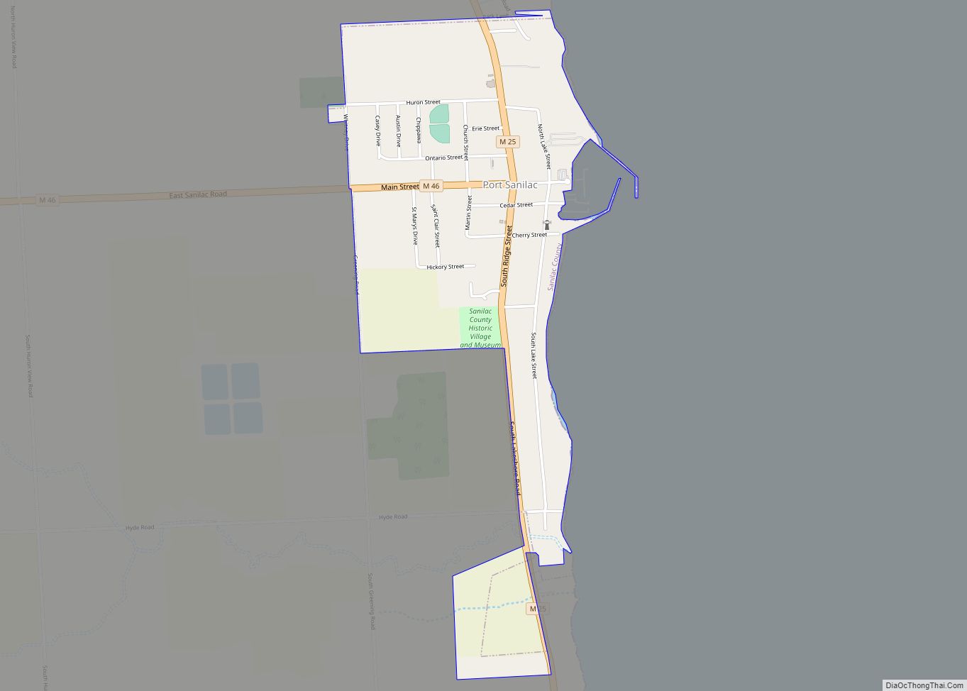 Map of Port Sanilac village