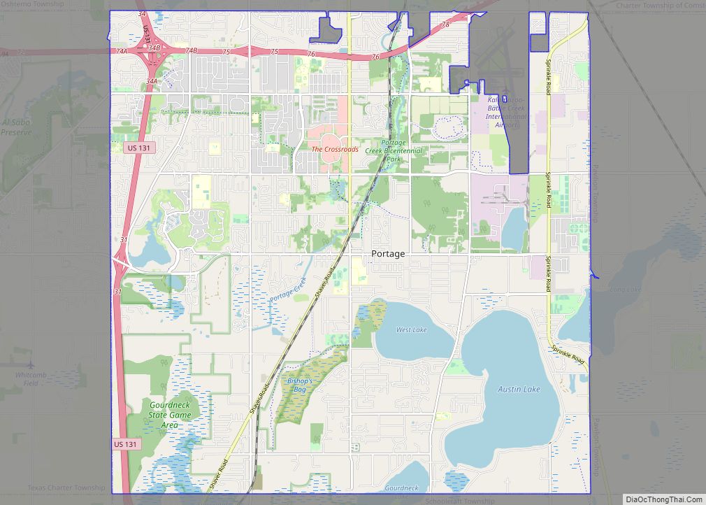 Map of Portage city, Michigan