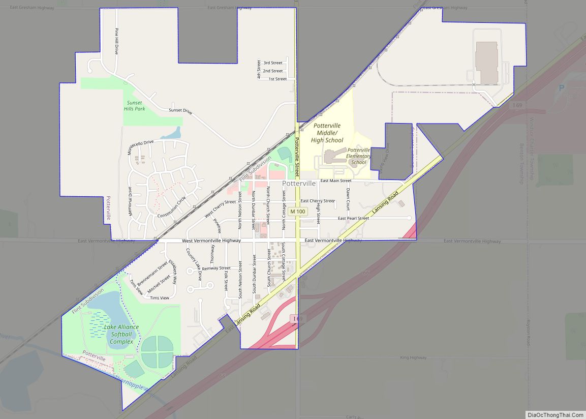 Map of Potterville city