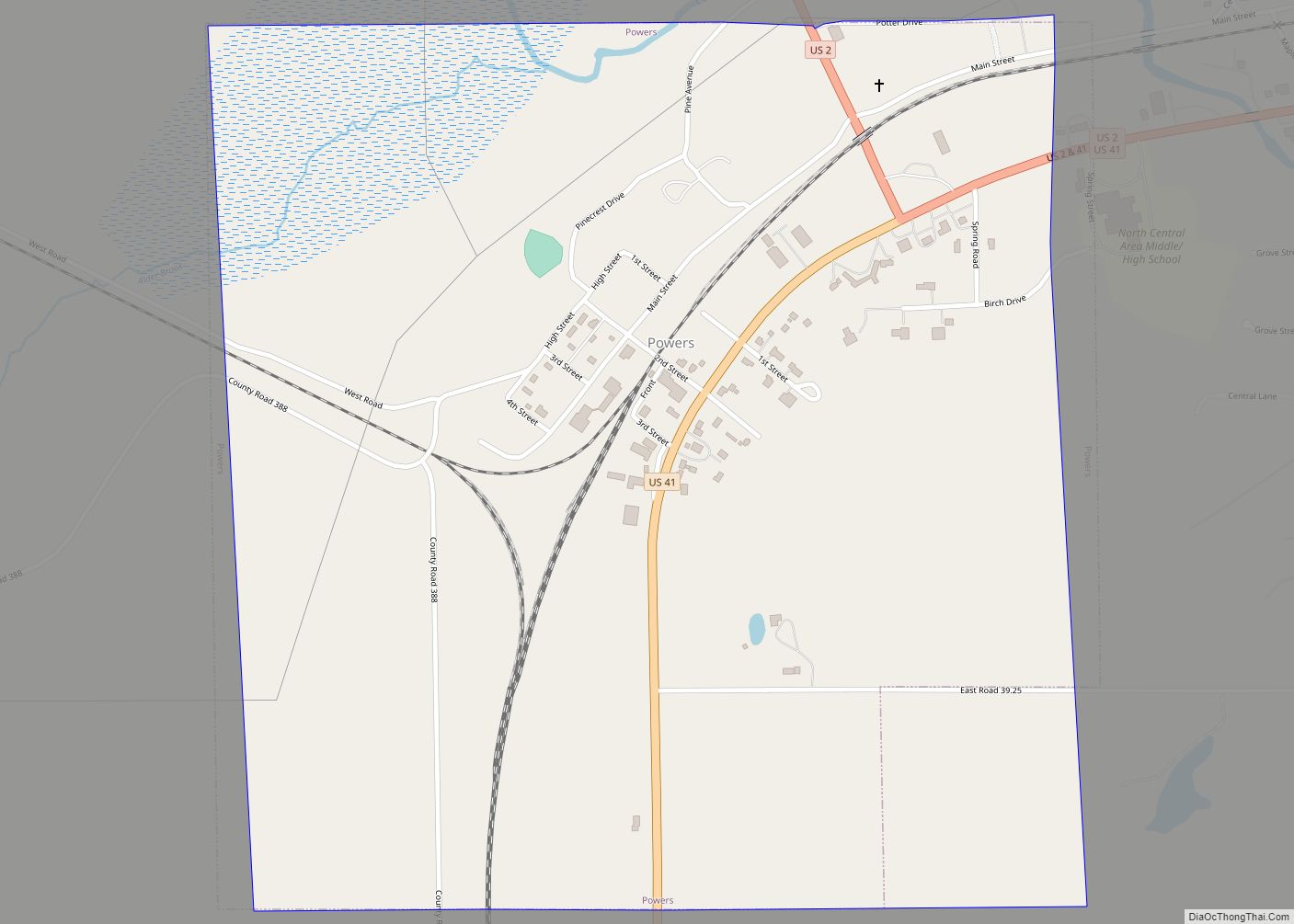 Map of Powers village