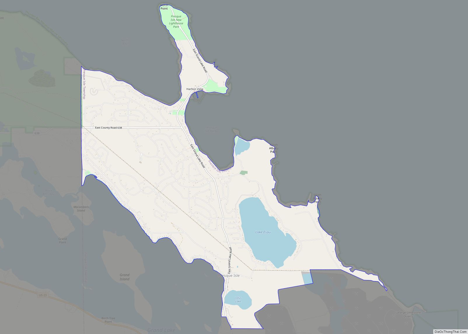 Map of Presque Isle Harbor CDP