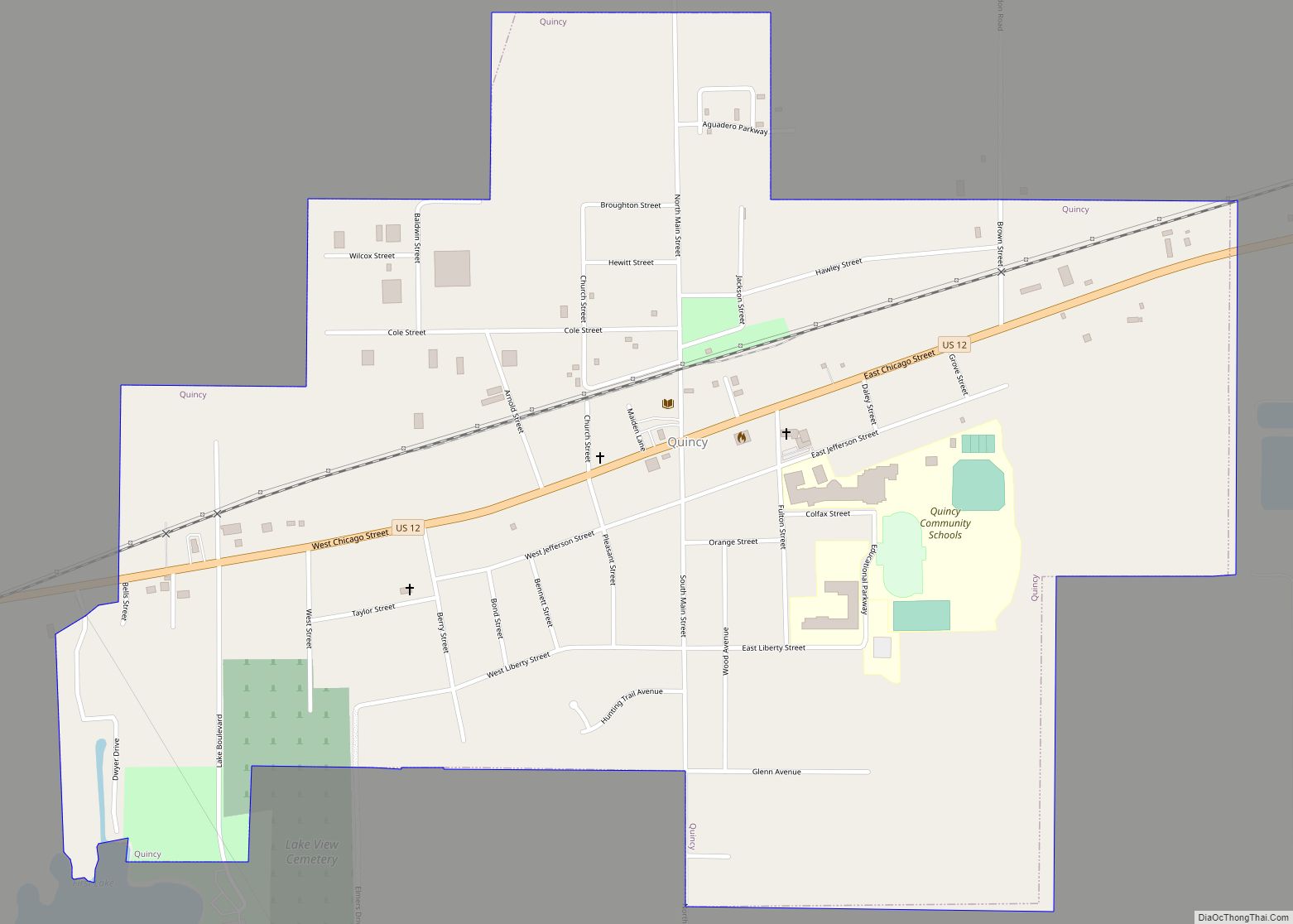 Map of Quincy village, Michigan