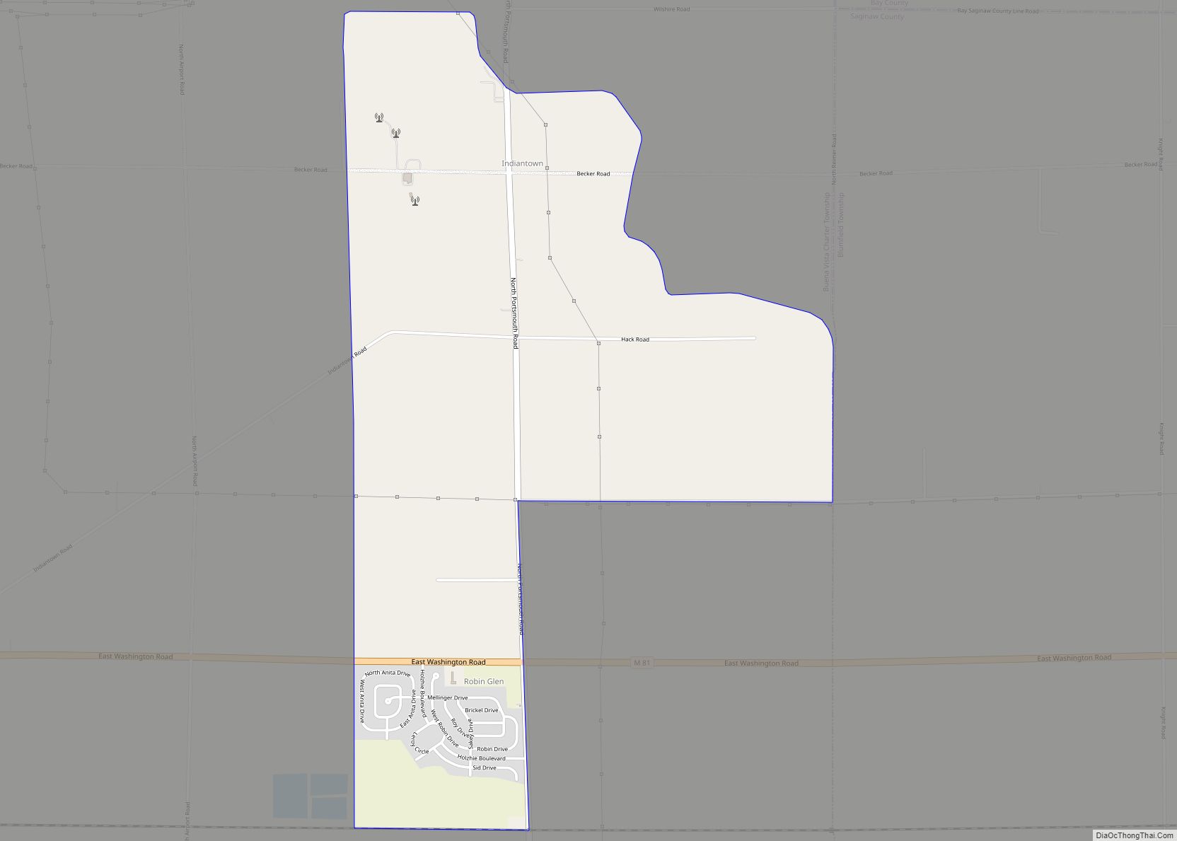 Map of Robin Glen-Indiantown CDP