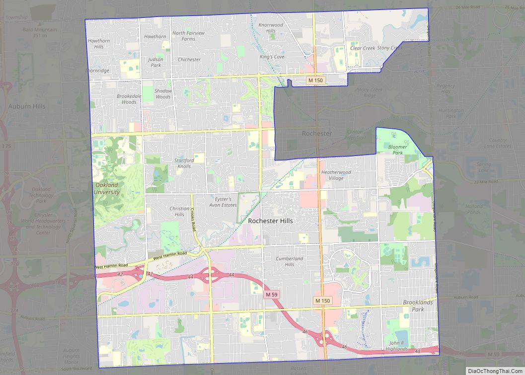 Map of Rochester Hills city