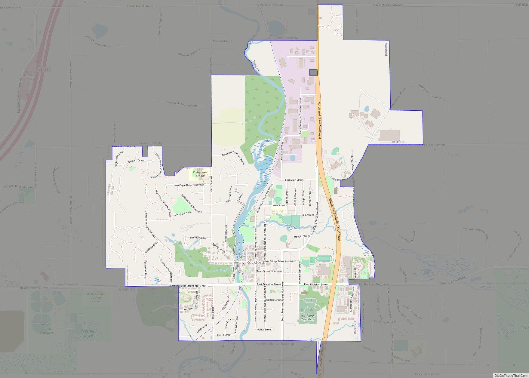 Map of Rockford city, Michigan