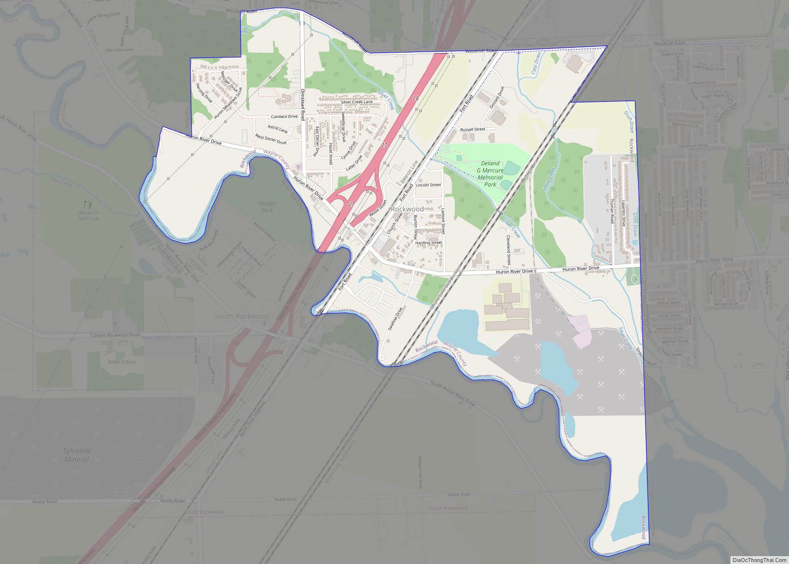 Map of Rockwood city, Michigan