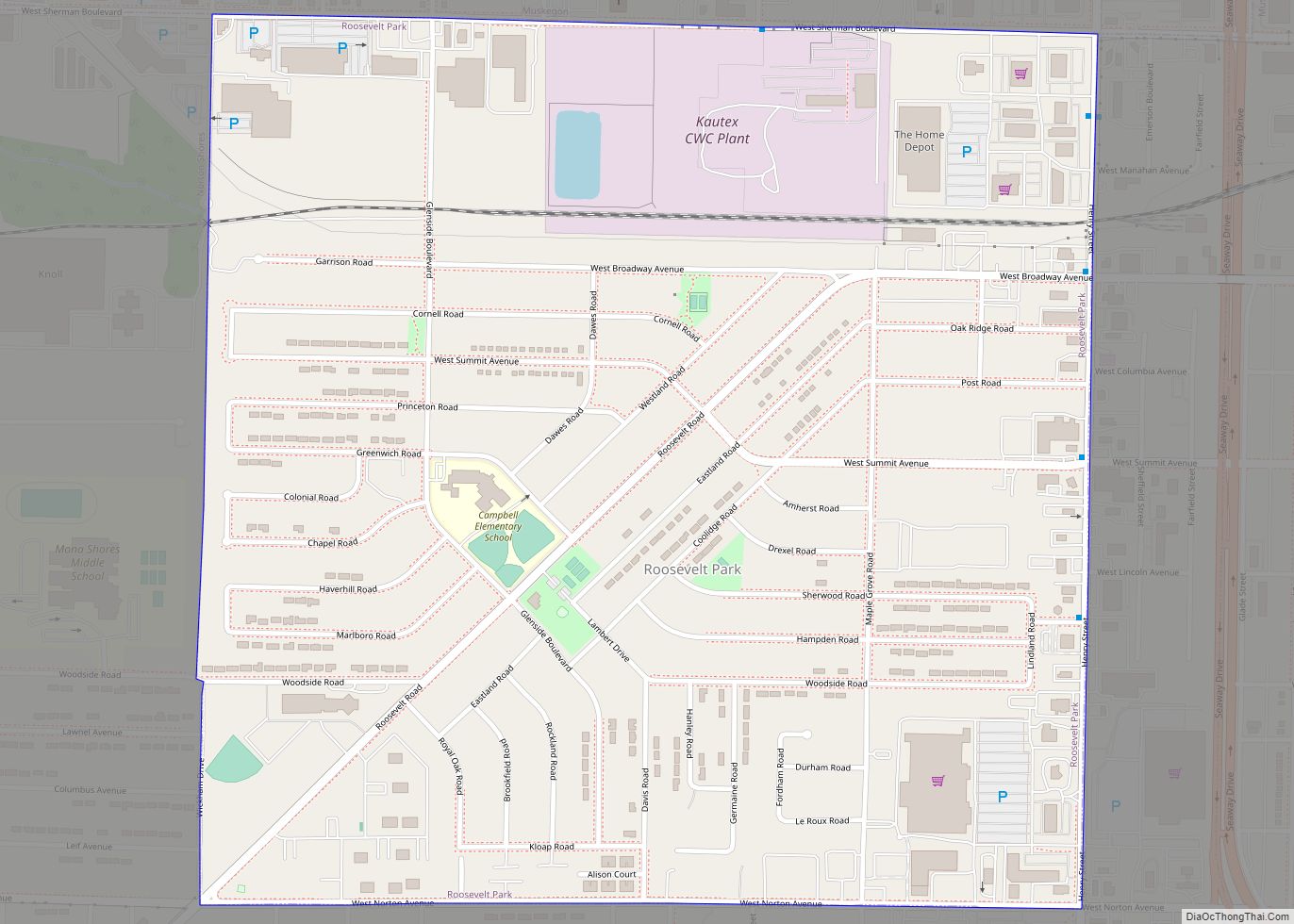 Map of Roosevelt Park city