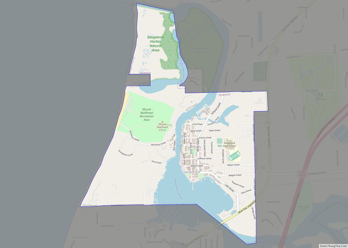 Map of Saugatuck city