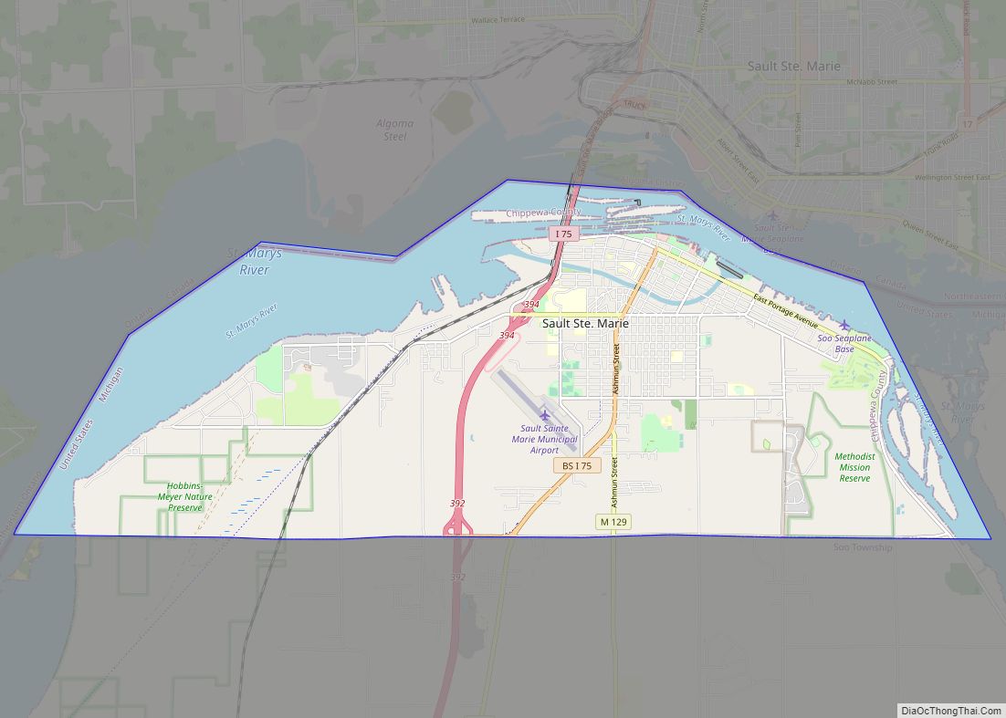 Map of Sault Ste. Marie city