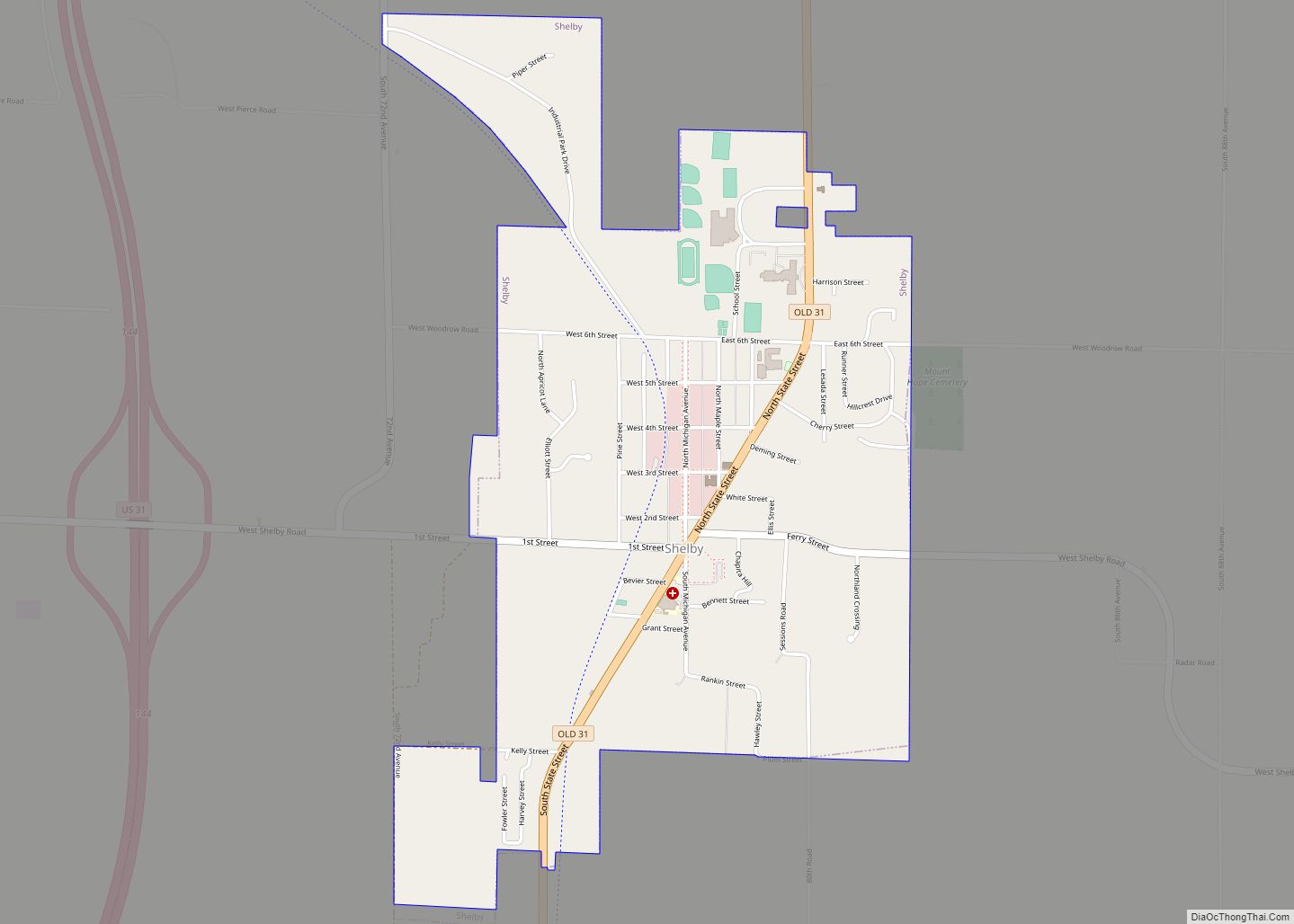 Map of Shelby village, Michigan