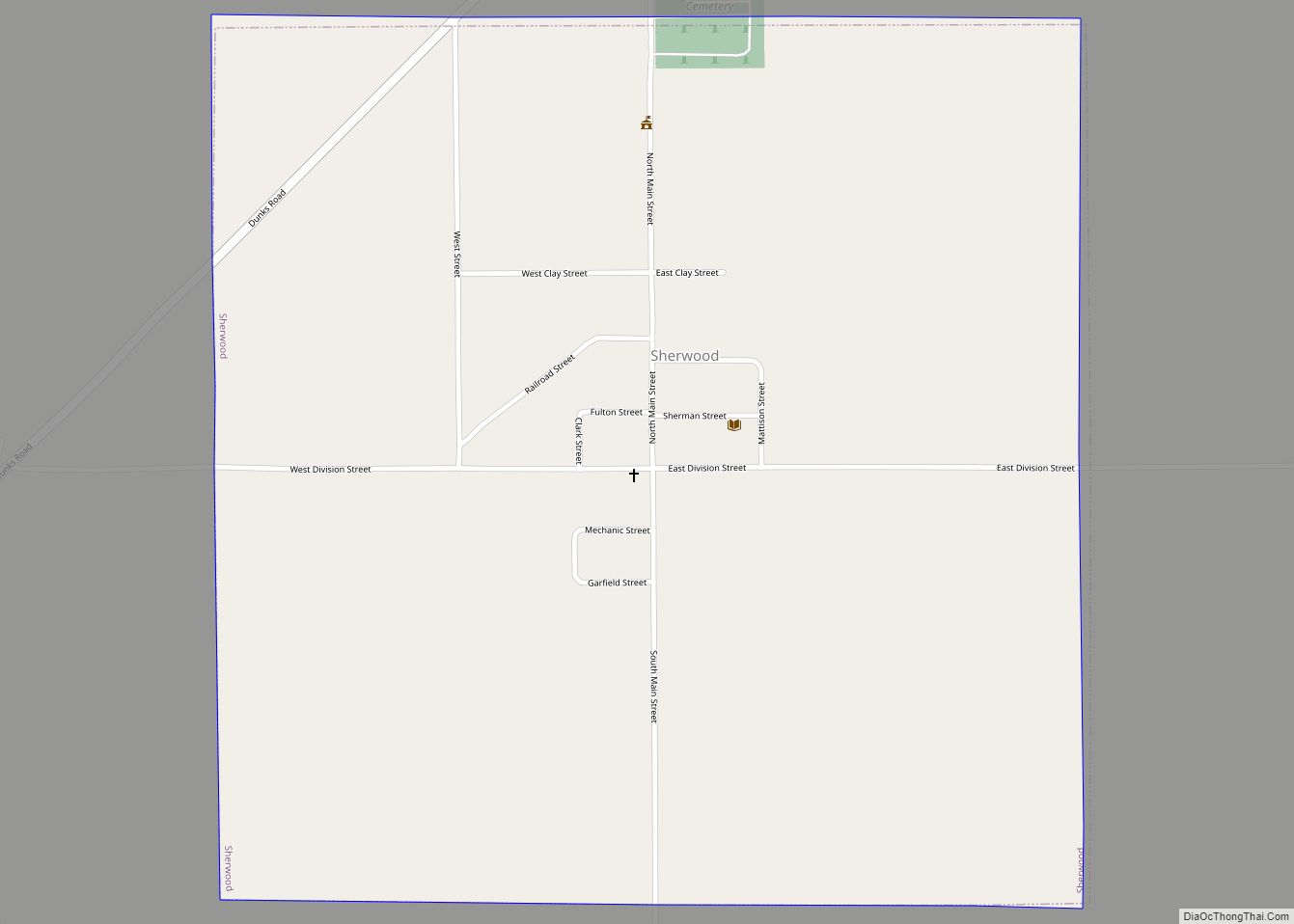 Map of Sherwood village, Michigan