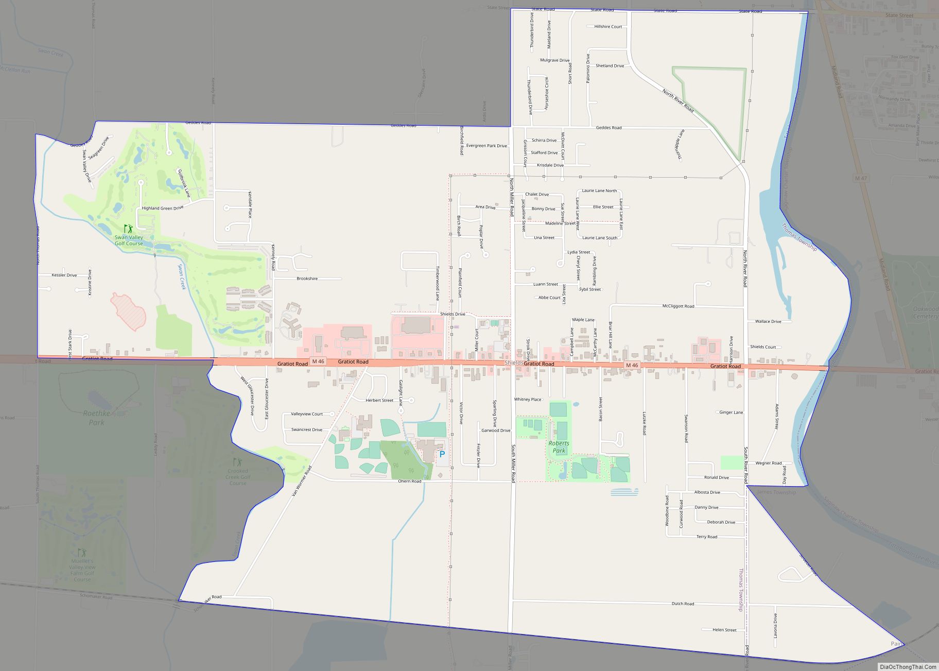 Map of Shields CDP