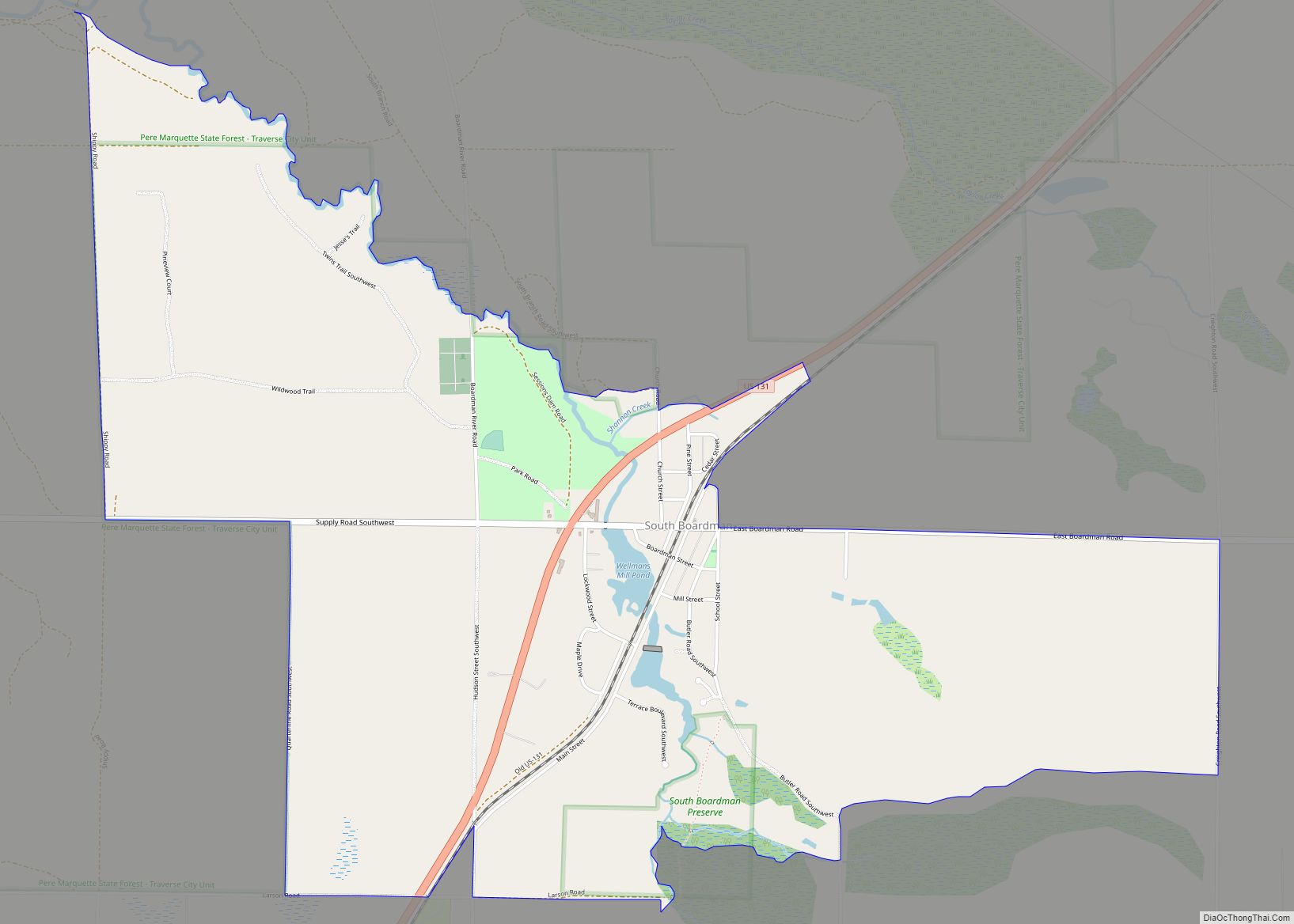 Map of South Boardman CDP