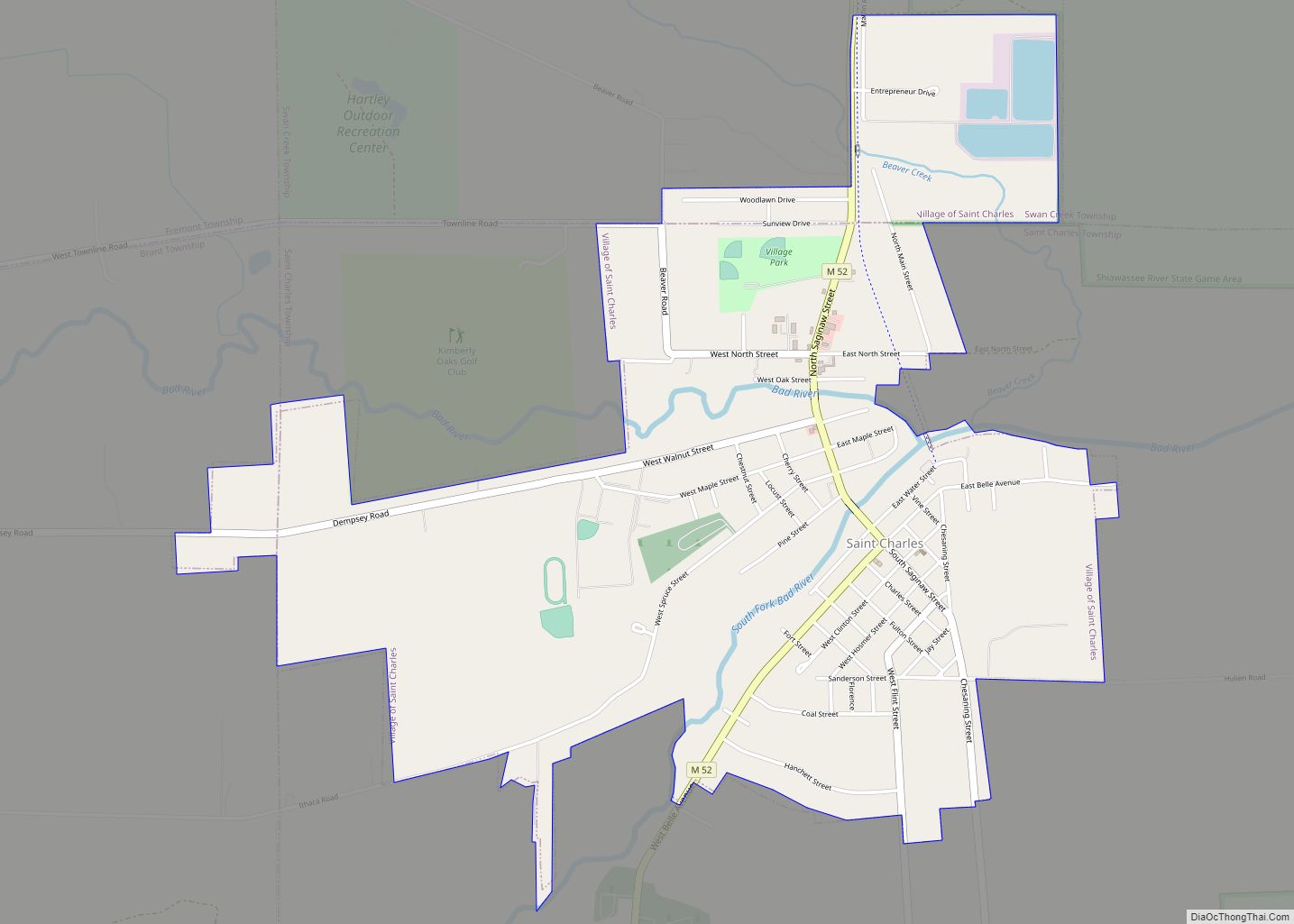 Map of St. Charles village, Michigan