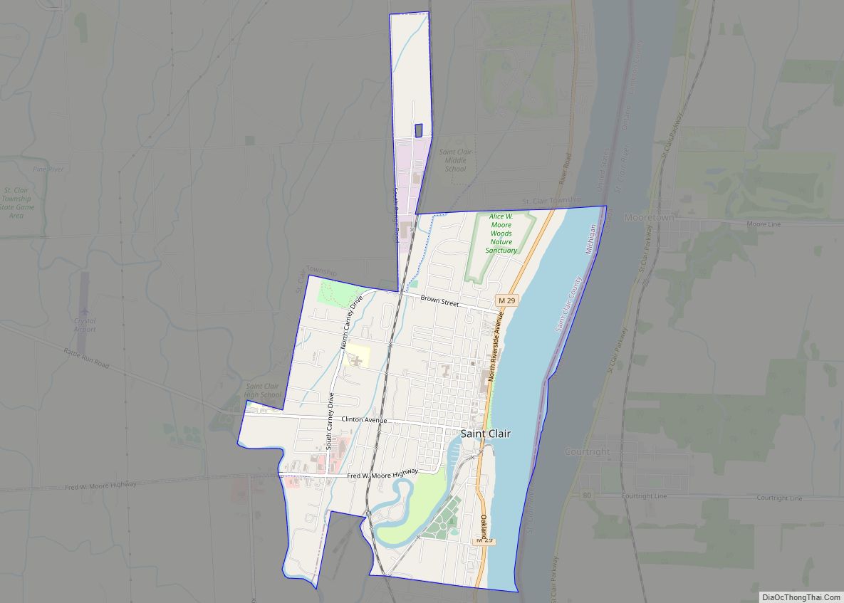 Map of St. Clair city