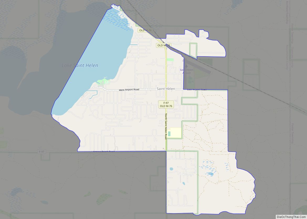 Map of St. Helen CDP