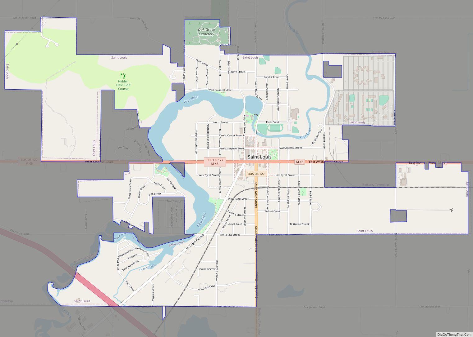 Map of St. Louis city