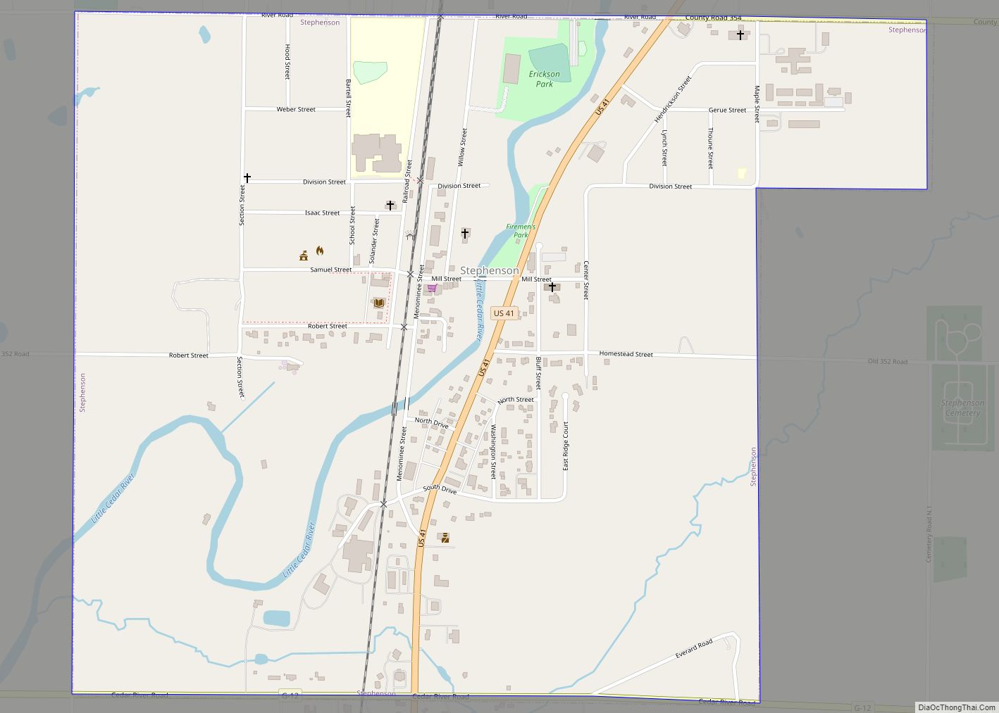 Map of Stephenson city