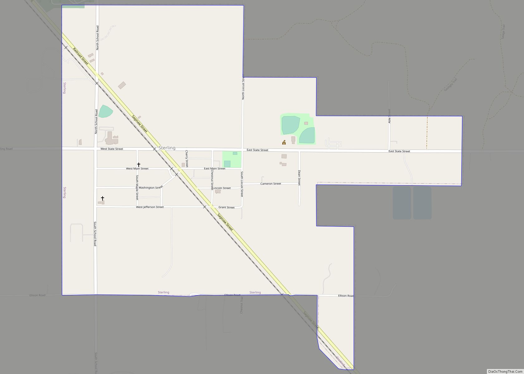 Map of Sterling village, Michigan