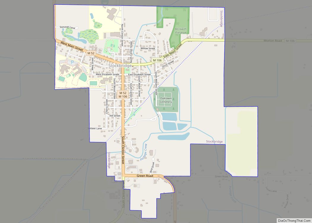 Map of Stockbridge village, Michigan