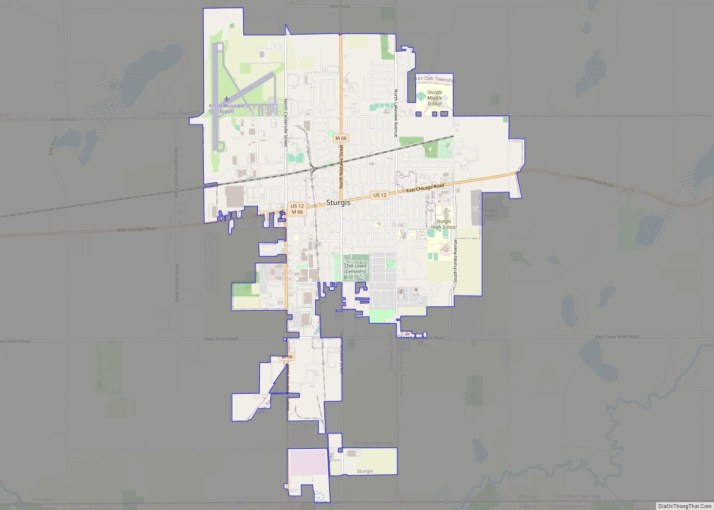 Map of Sturgis city, Michigan