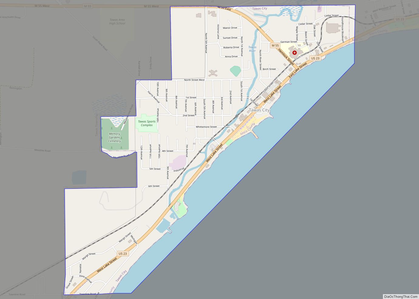 Map of Tawas City city