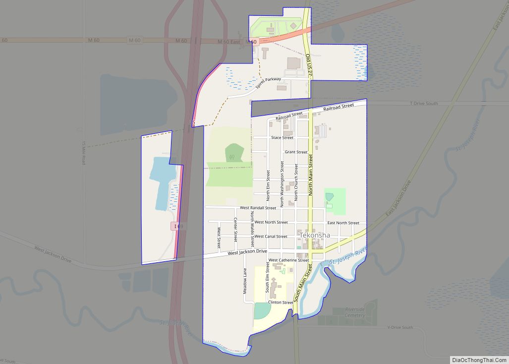 Map of Tekonsha village