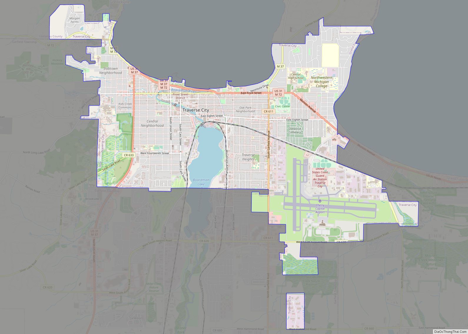 Map of Traverse City city